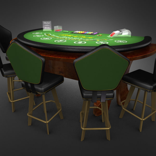 3D Model of Casino Collection :: Realistic Detailed BlackJack Table complete with chips, cards, etc. - 3D Render 2