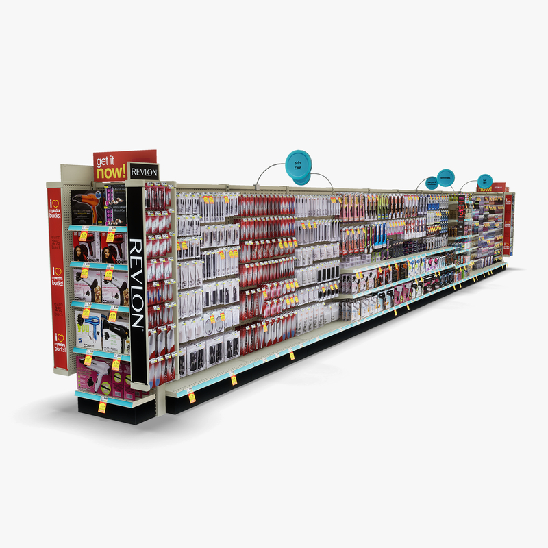 3D Model of Drug store aisle featuring Shampoo & Beauty products - 3D Render 4