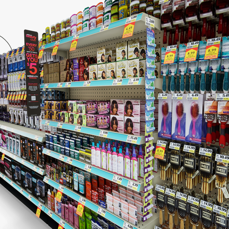 3D Model of Drug store aisle featuring Shampoo & Beauty products - 3D Render 8