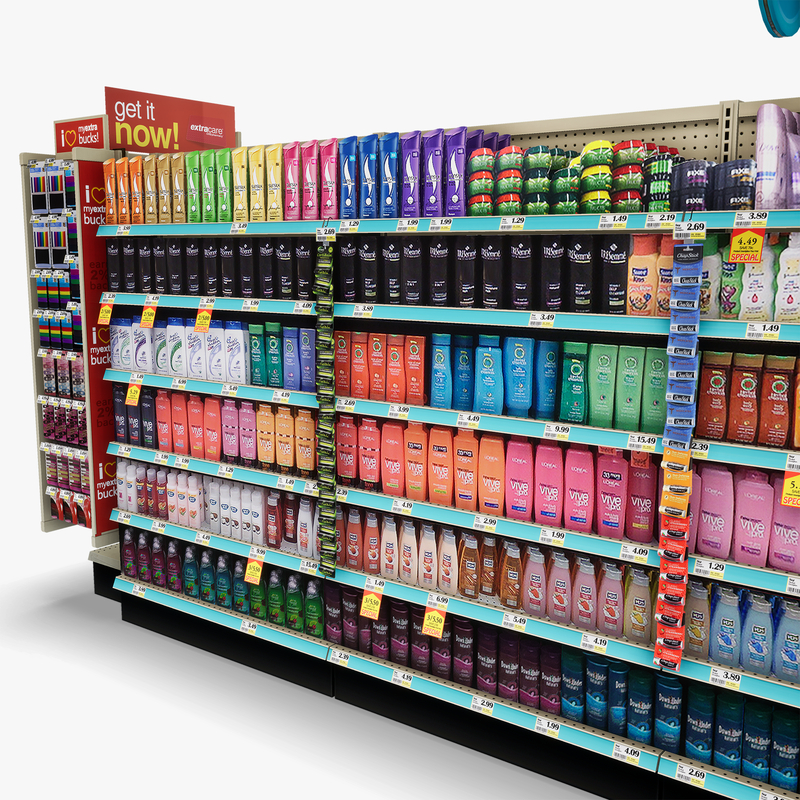 3D Model of Drug store aisle featuring Shampoo & Beauty products - 3D Render 10