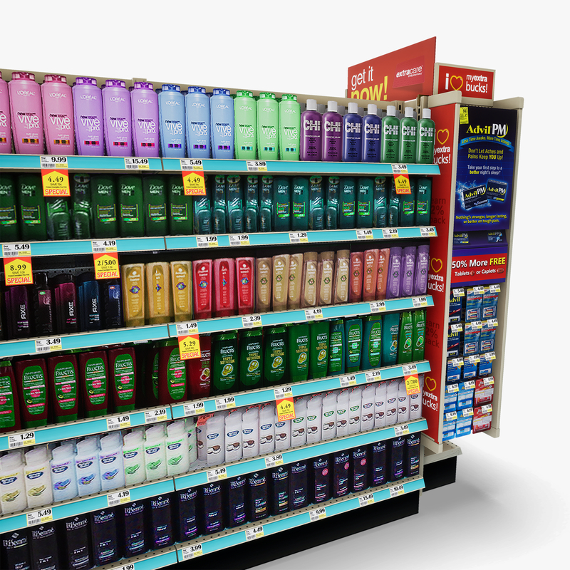 3D Model of Drug store aisle featuring Shampoo & Beauty products - 3D Render 12