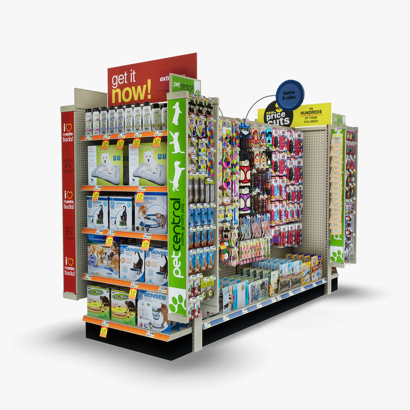 3D Model of Split drug store aisle featuring Pet & Snack products - 3D Render 8