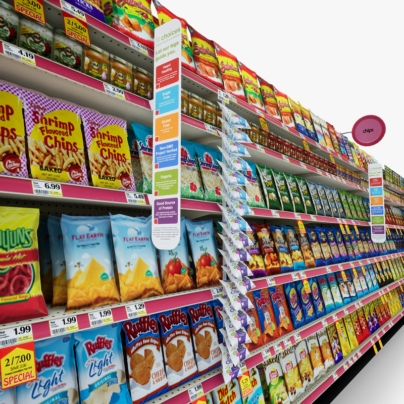 3D Model of Drug store aisle featuring Chip & Soda products - 3D Render 8