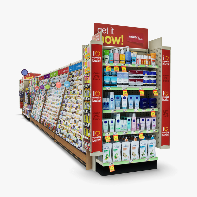 3D Model of Drug store aisle featuring Greeting Card & Toy products. - 3D Render 5