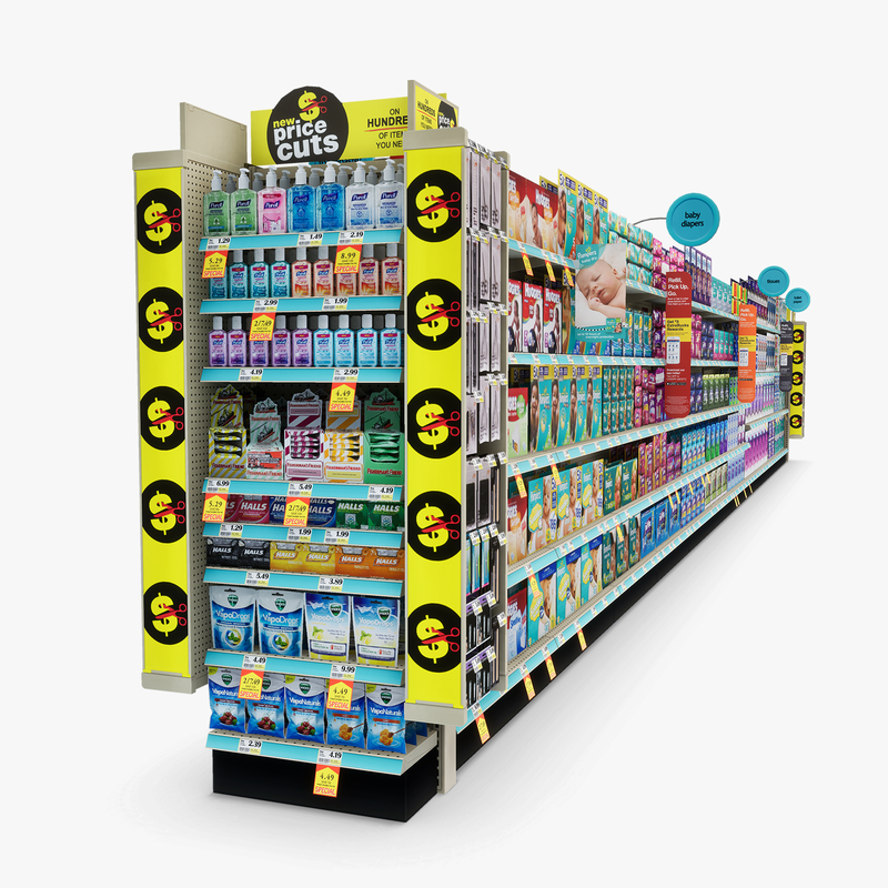 3D Model of Drug store aisle featuring Toilet Paper & Dental Hygiene products - 3D Render 5