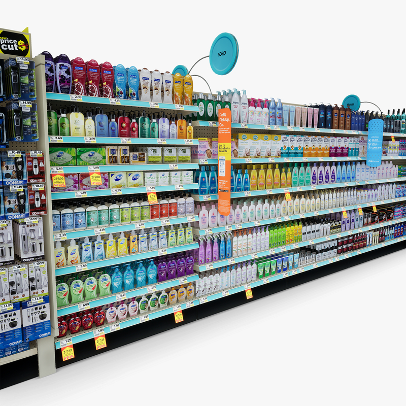 3D Model of Drug store aisle featuring Toilet Paper & Dental Hygiene products - 3D Render 7