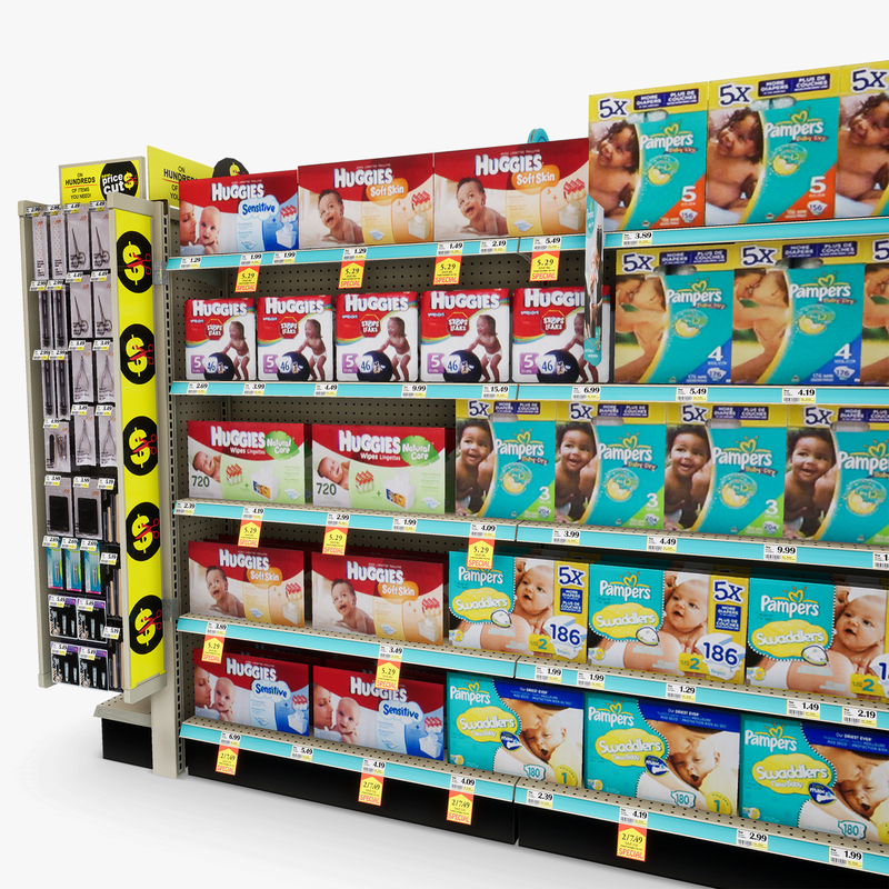 3D Model of Drug store aisle featuring Toilet Paper & Dental Hygiene products - 3D Render 10