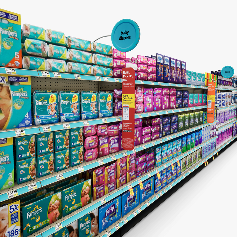 3D Model of Drug store aisle featuring Toilet Paper & Dental Hygiene products - 3D Render 11