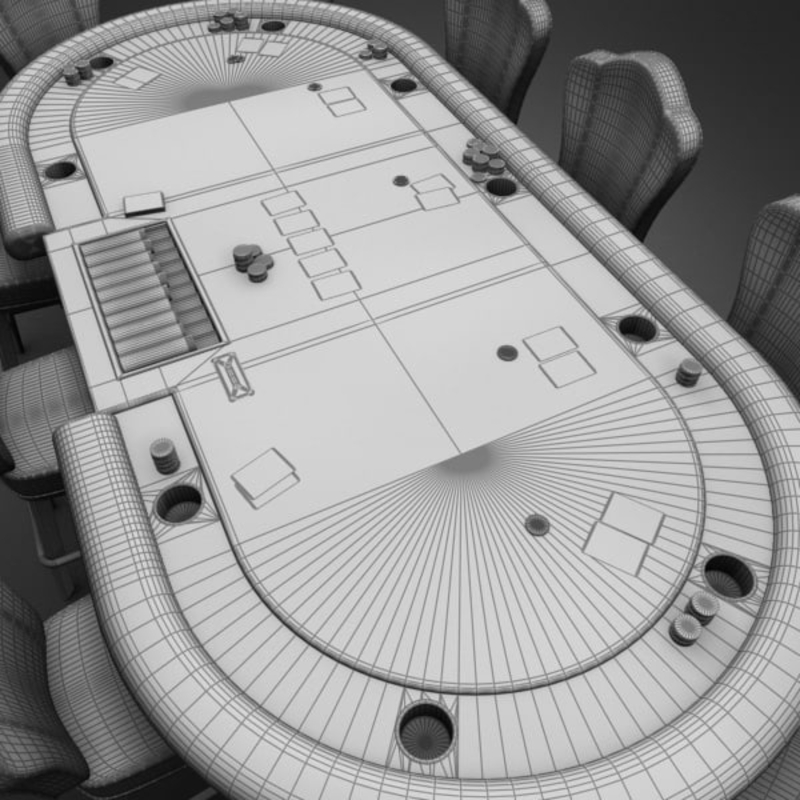 3D Model of 3D Model of a Realistic Casino Poker Table - 3D Render 14