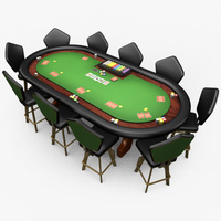 Preview image for 3D product Casino Poker Table - Green