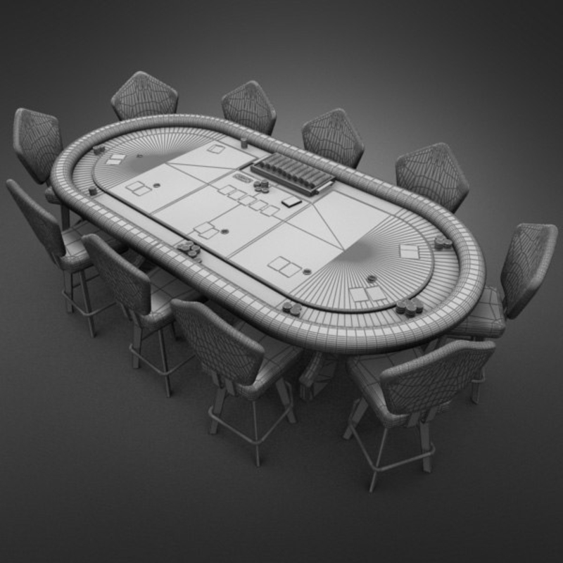 3D Model of 3D Model of a Realistic Casino Poker Table - 3D Render 12