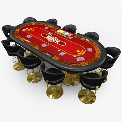 3D Model - Casino Poker Table - Red
