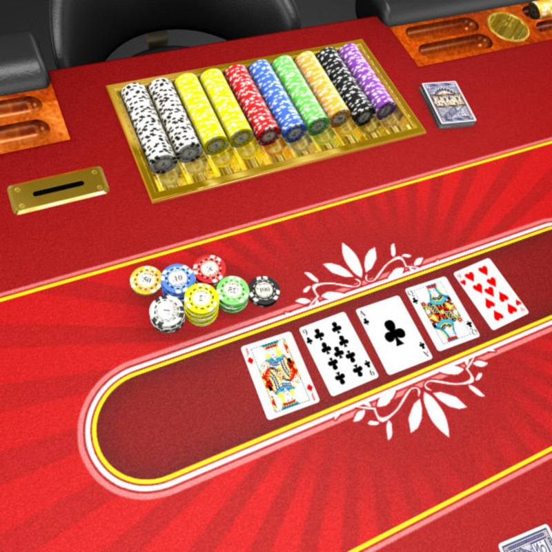 3D Model of 3D Model of a Realistic Casino Poker Table - 3D Render 7