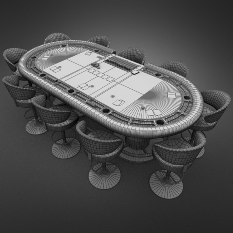 3D Model of 3D Model of a Realistic Casino Poker Table - 3D Render 14