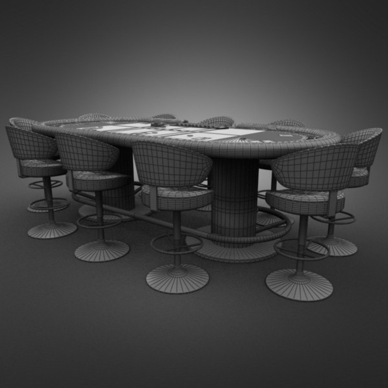 3D Model of 3D Model of a Realistic Casino Poker Table - 3D Render 15