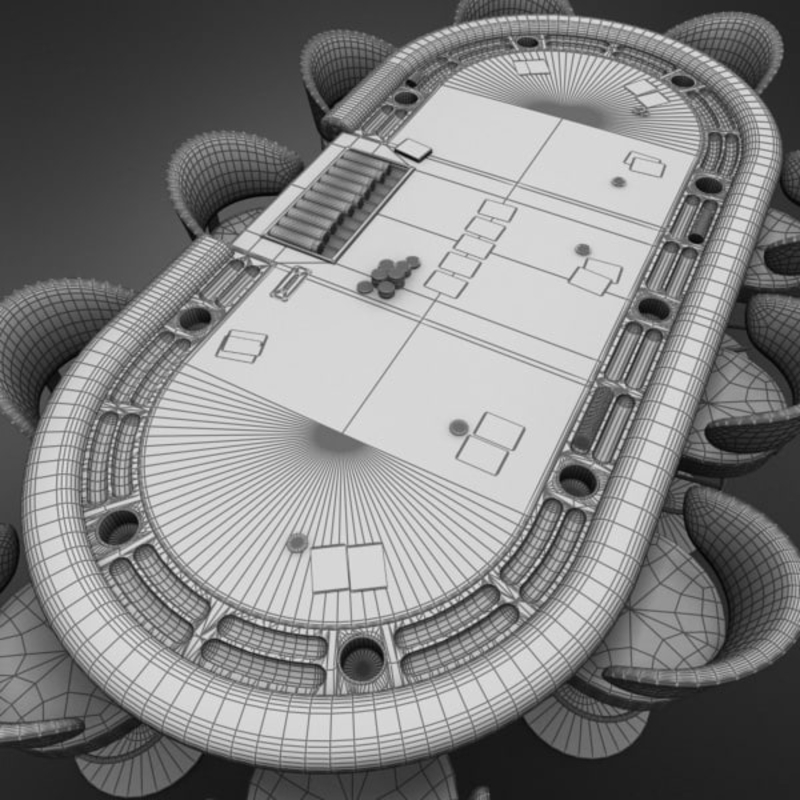 3D Model of 3D Model of a Realistic Casino Poker Table - 3D Render 16