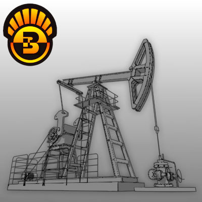 3D Model of Animated Oil Pump - 3D Render 5