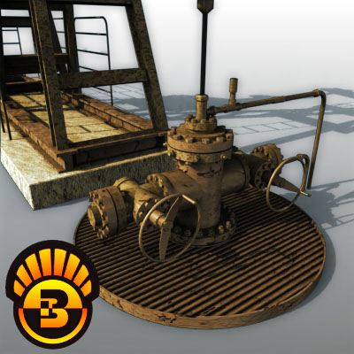 3D Model of Animated Oil Pump - 3D Render 7