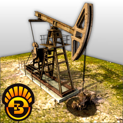 3D Model of Animated Oil Pump - 3D Render 8