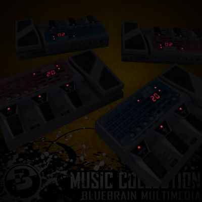 3D Model of Game-ready low polygon guitar fx pedals - 3D Render 2