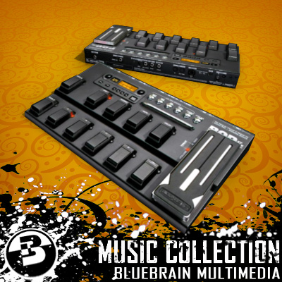 3D Model of Game-ready low polygon collection of guitar FX pedals - 3D Render 8