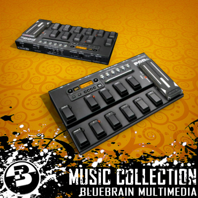3D Model of Game-ready low polygon collection of guitar FX pedals - 3D Render 9