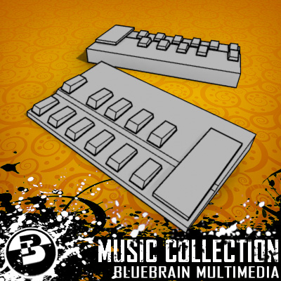 3D Model of Game-ready low polygon collection of guitar FX pedals - 3D Render 13
