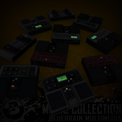 3D Model of Game-ready low polygon collection of guitar FX pedals - 3D Render 15