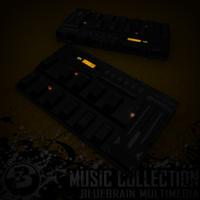 3D Model of Game-ready low polygon collection of guitar FX pedals - 3D Render 17