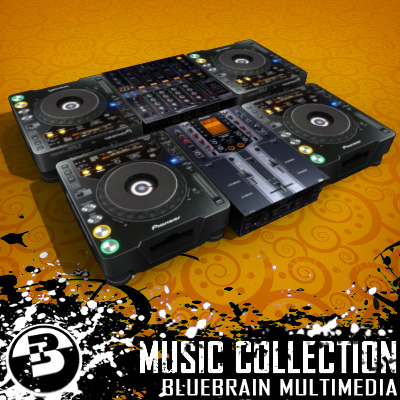 3D Model of Game-ready low polygon collection of DJ Gear models - 3D Render 0