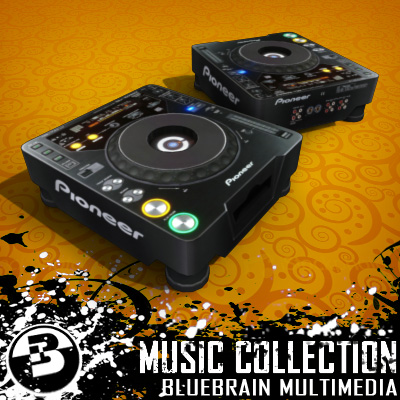 3D Model of Game-ready low polygon collection of DJ Gear models - 3D Render 1