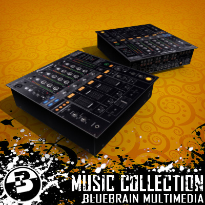 3D Model of Game-ready low polygon collection of DJ Gear models - 3D Render 2