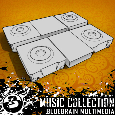3D Model of Game-ready low polygon collection of DJ Gear models - 3D Render 4