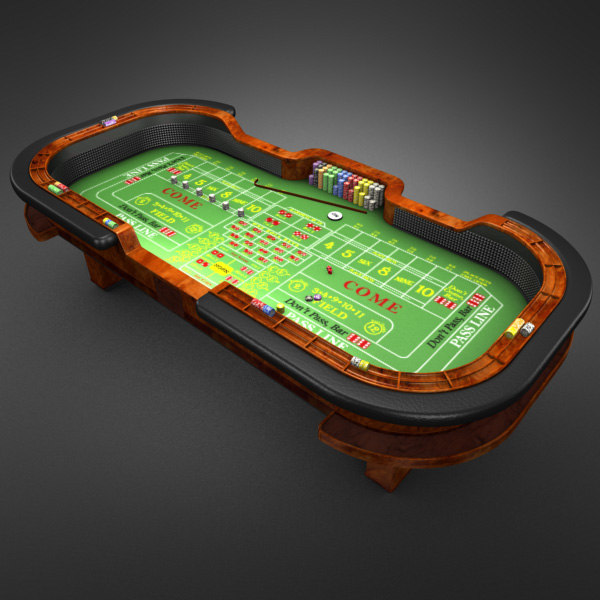 3D Model of Realistic Casino Craps Table - 3D Render 1