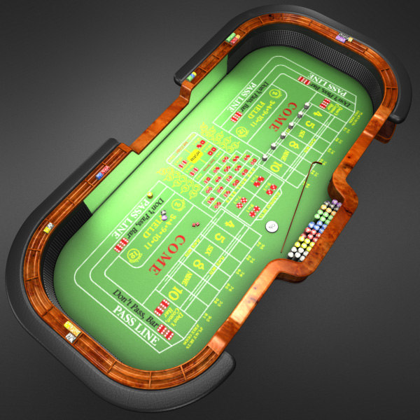 3D Model of Realistic Casino Craps Table - 3D Render 3