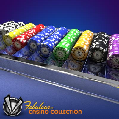 3D Model of Casino Poker Chips - 3D Render 9