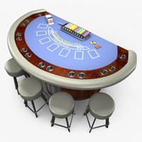 Preview image for 3D product Casino Blackjack Table - Blue