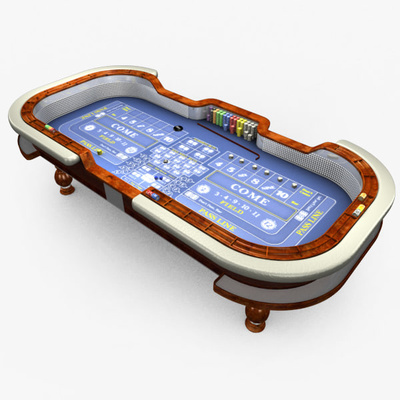 3D Model - Casino Craps Table - Blue