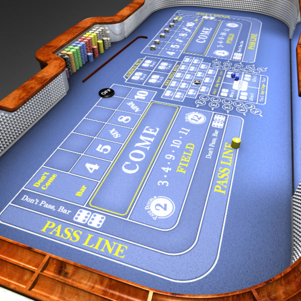 3D Model of Casino Craps Table - 3D Render 7