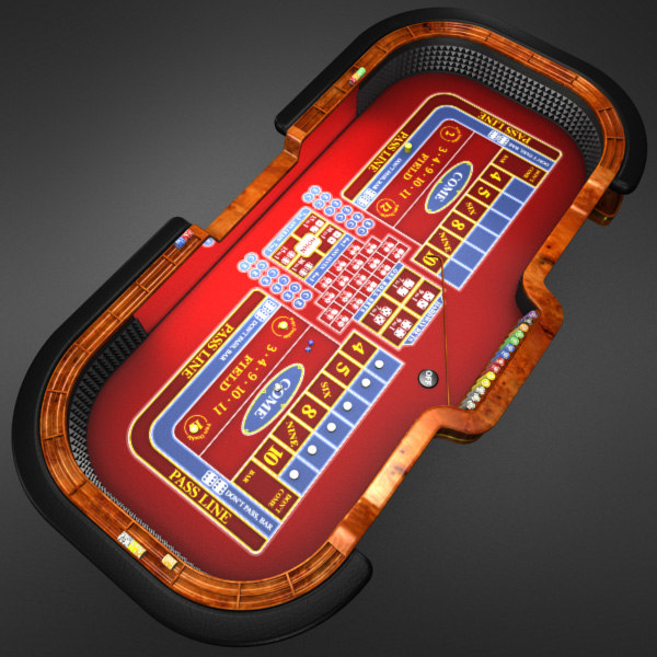 3D Model of Casino Craps Table - 3D Render 3