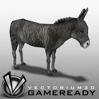 3D Model Download - Low Poly Animals - Donkey