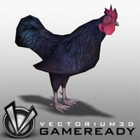 3D Model Download - Low Poly Animals - Rooster