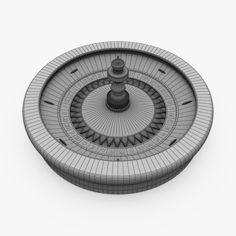 3D Model of High Detail American Roulette Wheel - Animated - 3D Render 2